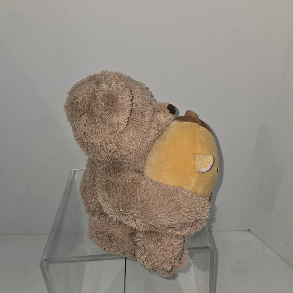 American Gifts Brown Teddy Bear Plush with Gary the Giraffe Squishmallow